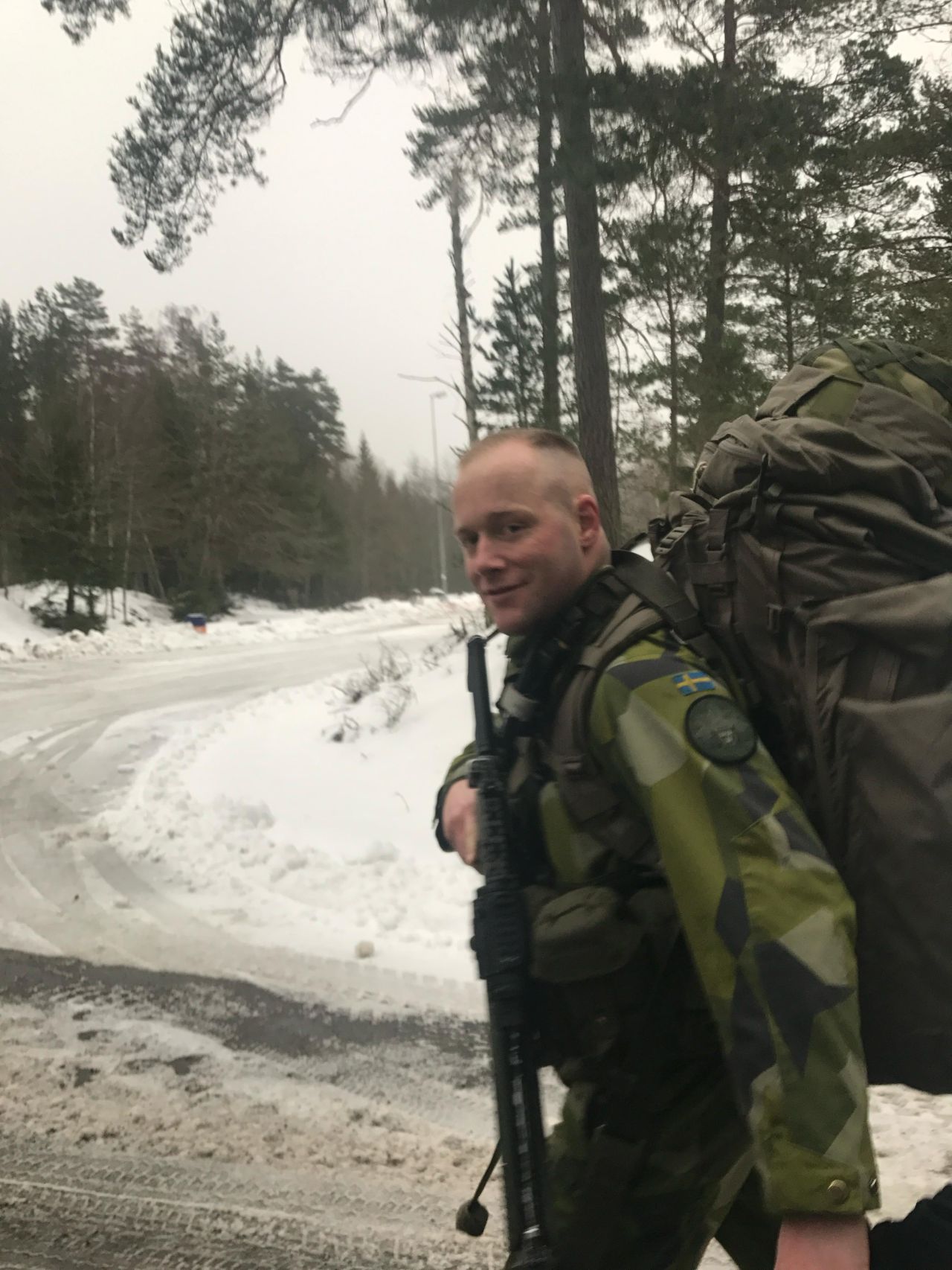 Niklas Lindahl during service with the Swedish Amphibious Corps